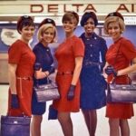 Delta Airline stewardesses 1968 POSTER 24 X 24 Inches Wall Art