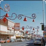 Downtown USA Christmas Street Decorations POSTER 24 X 24 Wall Art.