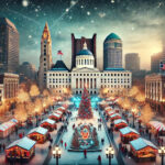 Festive Christmas scene  Landmarks Ai Columbus, Ohio, POSTER 24 X 36 INCH