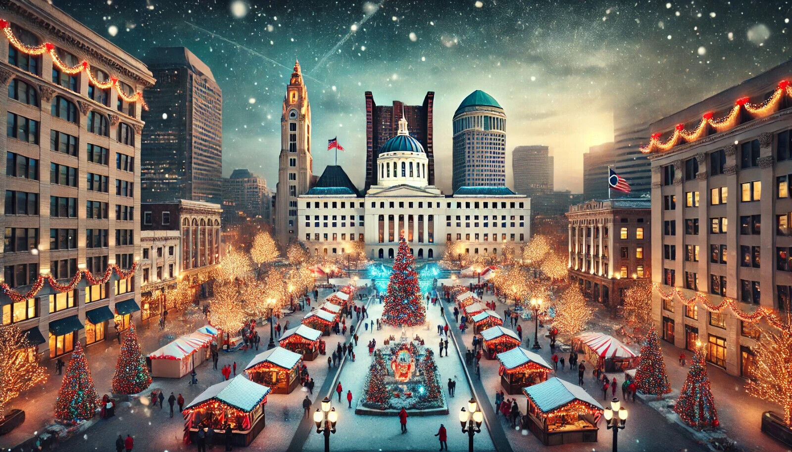 Festive-Christmas-scene-Landmarks-Ai-Columbus-Ohio-POSTER-24-X-36-INCH-116355640398 Festive Christmas scene Landmarks Ai Columbus, Ohio, POSTER 24 X 36 INCH - Image 1