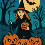 Halloween Nice Witch POSTER 24 X 18 Inches Wall Art.  Autum