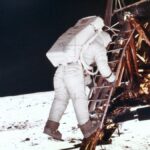 Neil Armstrong Steps Off Lunar Landing Eagle 1969 POSTER 24 X 18 Inches NICE!