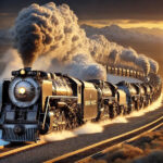 Union Pacific Steam Locomotives AI POSTER 24 X 18 Inches Wall Art