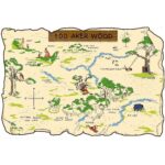 WINNIE THE POOH 100 ACRE MAP (COLOR) REPRODUCTION PRINT POSTER 24 X 24 Inches