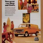 1976 Ford Econoline Van Surfers Beach Ad POSTER 24 X 18 Inches NICE!