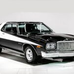 1976 Ford Gran Torino (White on Black) POSTER 24 X 36 INCH