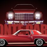 1977 CHEVROLET MONTE CARLO (CLIP ART) POSTER 24 X 36 INCH SWEET!