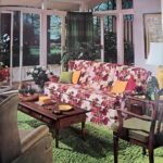 70s Style Groovy Living Room POSTER 24 X 24 Inches Wall Art