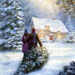 Bringing Home The Christmas Tree (Christmas) POSTER 24 X 18 Wall Art.