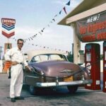 Chevron Gas Station 1950s POSTER 24 X 18 Inches Wall Art