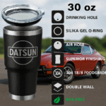 DATSUN LOGO 30 oz Insulated Tumbler - For The Car Enthusiest. Sweet!