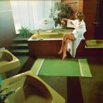 LUXURIOUS AVOCADO GREEN Bathroom 70s POSTER 24 X 24 Inches Wall Art