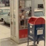 Phone booth and US mail box in the 1970s POSTER 24 X 18 Inches Nice Wall Art