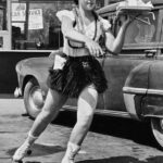 Roller skater waitress delivers food to customer 1940s POSTER 24 X 18 Inches