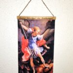 Saint Michael the Archangel 13x8" Vibrant Felt Hanging Poster. Beautiful Piece
