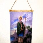 Saint Patrick 13x8" Vibrant Felt Hanging Poster. Beautiful Piece. Catholic Jesus